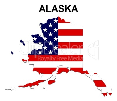 USA Landkarte Staat Stars & Stripes Alaska