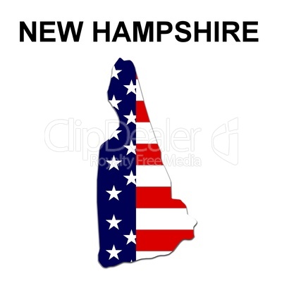 USA Landkarte Staat Stars & Stripes New Hampshire