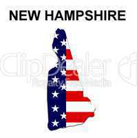 USA Landkarte Staat Stars & Stripes New Hampshire