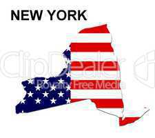 USA Landkarte Staat Stars & Stripes New York