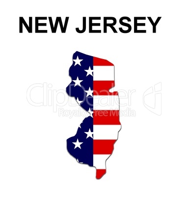 USA Landkarte Staat Stars & Stripes New Jersey