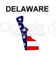 USA Landkarte Staat Stars & Stripes Delaware