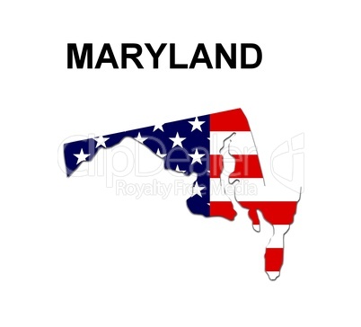 USA Landkarte Staat Stars & Stripes Maryland