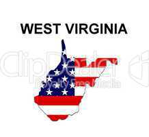 USA Landkarte Staat Stars & Stripes West Virginia