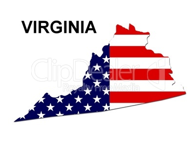 USA Landkarte Staat Stars & Stripes Virginia