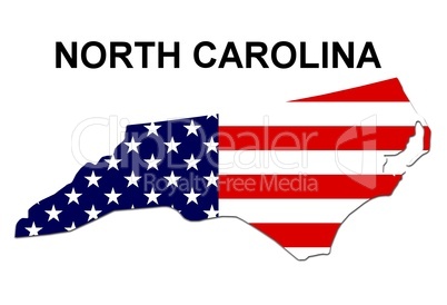 USA Landkarte Staat Stars & Stripes North Carolina
