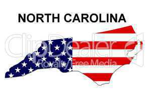 USA Landkarte Staat Stars & Stripes North Carolina