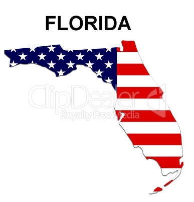 USA Landkarte Staat Stars & Stripes Florida