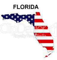 USA Landkarte Staat Stars & Stripes Florida