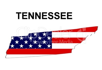 USA Landkarte Staat Stars & Stripes Tennessee