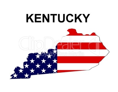 USA Landkarte Staat Stars & Stripes Kentucky