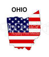 USA Landkarte Staat Stars & Stripes Ohio