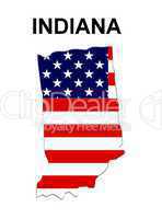 USA Landkarte Staat Stars & Stripes indiana