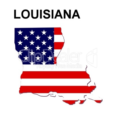 USA Landkarte Staat Stars & Stripes Lousiana