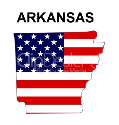 USA Landkarte Staat Stars & Stripes Arkansas