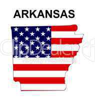 USA Landkarte Staat Stars & Stripes Arkansas
