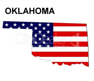 USA Landkarte Staat Stars & Stripes Oklahoma