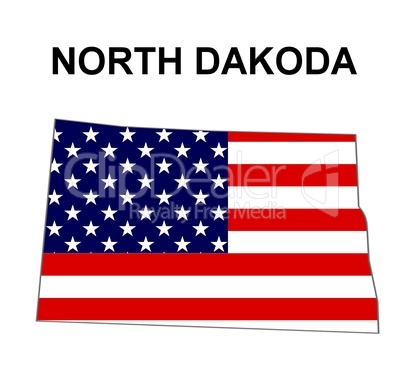 USA Landkarte Staat Stars & Stripes North dakota