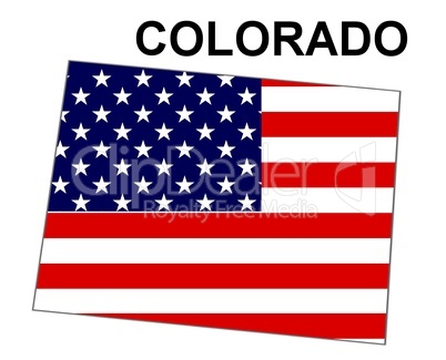 USA Landkarte Staat Stars & Stripes Colorado