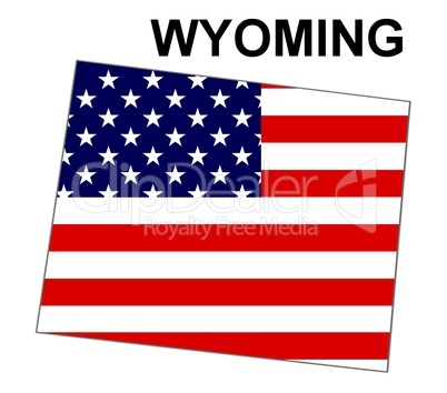USA Landkarte Staat Stars & Stripes Wyoming