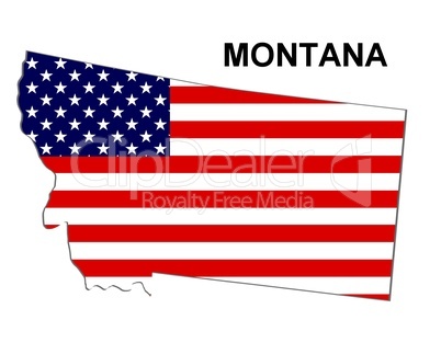 USA Landkarte Staat Stars & Stripes Montana