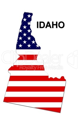 USA Landkarte Staat Stars & Stripes Idaho
