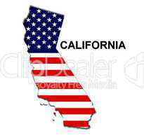 USA Landkarte Staat Stars & Stripes Kalifornien