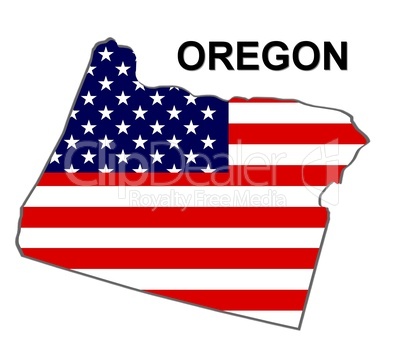 USA Landkarte Staat Stars & Stripes Oregon