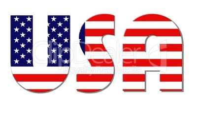 USA Schriftzug im Stars & Stripes Design