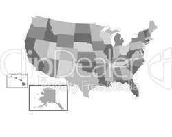 USA Landkarte mit einzelnen Staaten