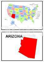 USA Landkarte Staat Arizona