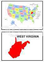USA Landkarte Staat West Virginia