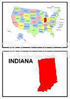 USA Landkarte Staat Indiana