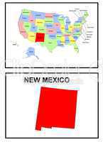 USA Landkarte Staat New Mexico