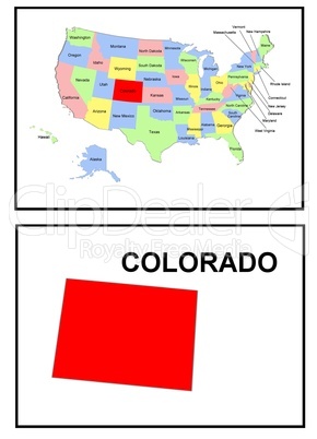 USA Landkarte Staat Colorado