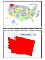 USA Landkarte Staat Washington