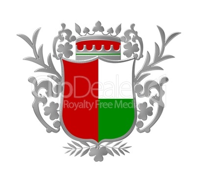Wappen grün rot silber
