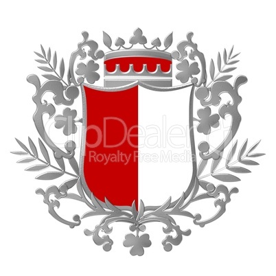 Wappen weiß rot silber