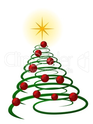 abstrakter Weihnachtsbaum auf weißem Hintergrund