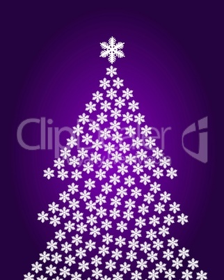 abstrakter Weihnachtsbaum auf lila Hintergrund