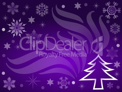 abstrakter Weihnachtsbaum auf lila Hintergrund