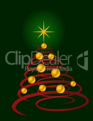 abstrakter Weihnachtsbaum auf grünem Hintergrund