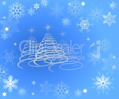 abstrakter Weihnachtsbaum auf blauem Hintergrund