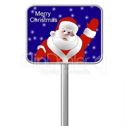 Schild mit Weihnachtsmann