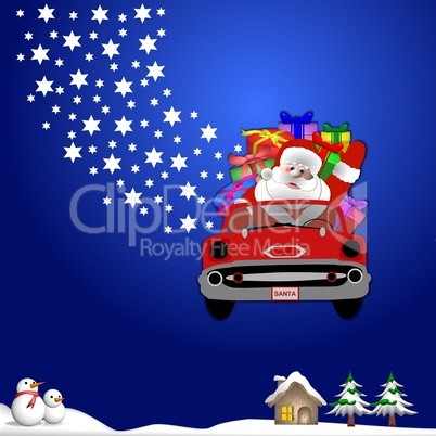 Hintergrund Nikolaus mit Auto