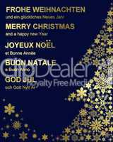 Frohe Weihnachten Karte multilingual