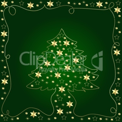 abstrakter Weihnachtsbaum auf grünem Hintergrund