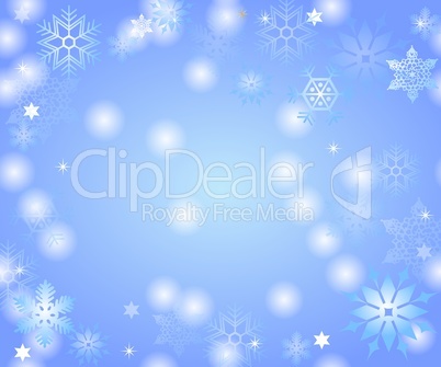 abstrakter Weihnachtshintergrund blau mit Schneeflocken