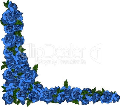 blauer Rosen Rahmen