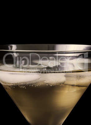 Close up of champagne in glass